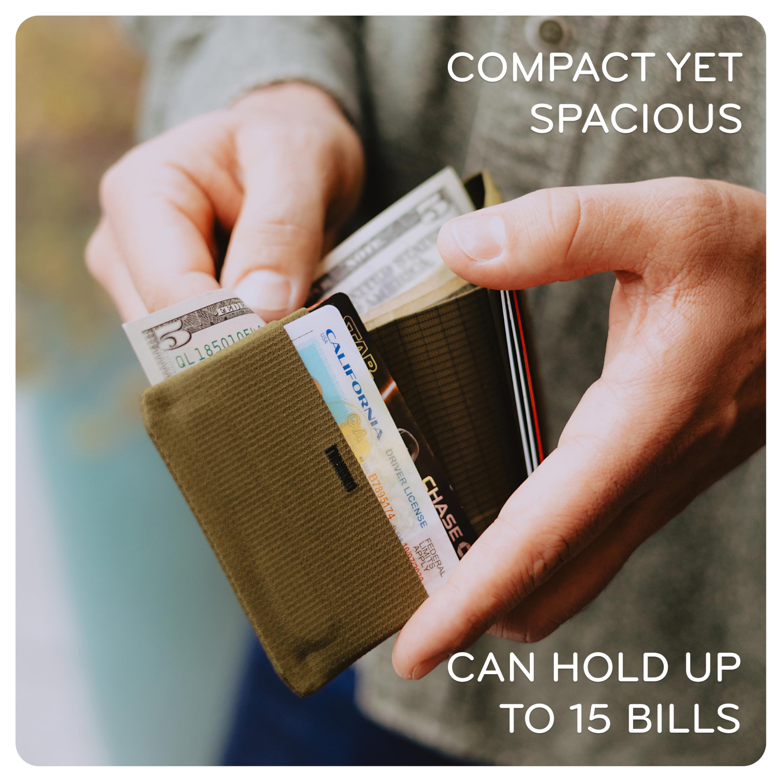 Peak Design Everyday Billfold Wallet, Black, Ultra-Slim Profile, Weatherproof TerraShell Fabric, RFID Blocking, Minimalist Design and Magnetic Closure, Holds Up to 12 Cards and Cash - Image 6