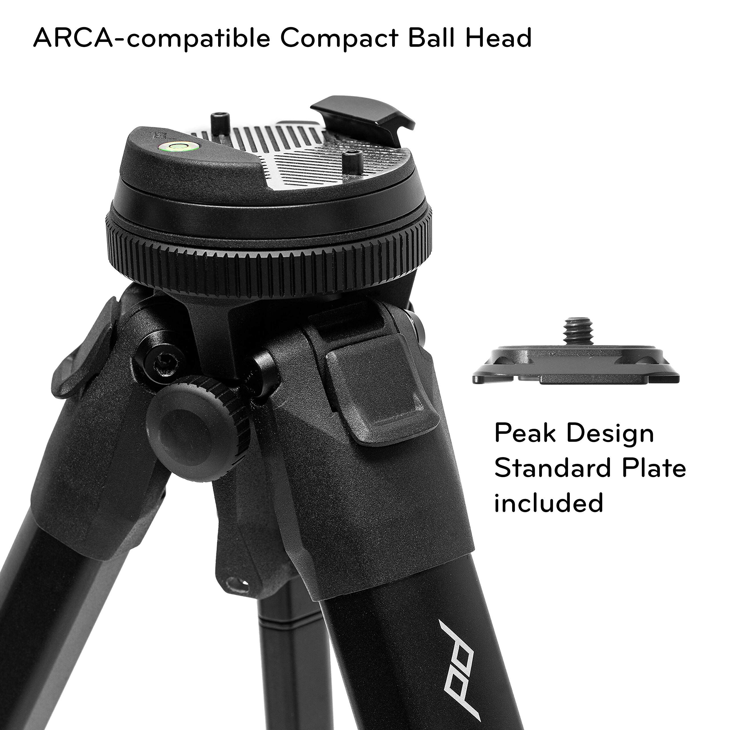 Peak Design Travel Tripod, Carbon Fiber, Compact Design, Quick Setup and Takedown, Pro-Level Stability, Ergonomic Ball Head, Compact and Portable Travel Tripod for Camera and Phone, 20 lb Capacity - Image 5