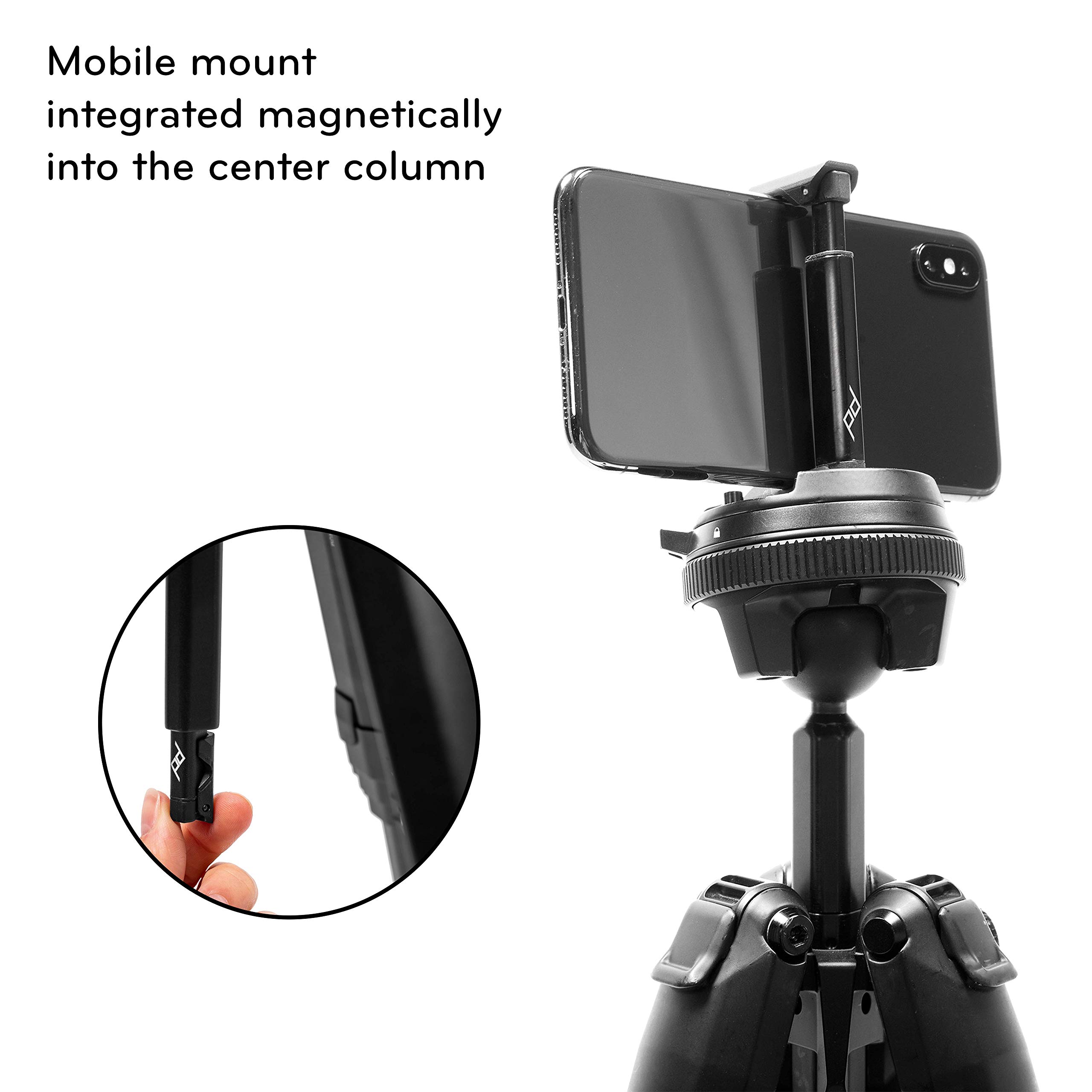 Peak Design Travel Tripod, Carbon Fiber, Compact Design, Quick Setup and Takedown, Pro-Level Stability, Ergonomic Ball Head, Compact and Portable Travel Tripod for Camera and Phone, 20 lb Capacity - Image 8